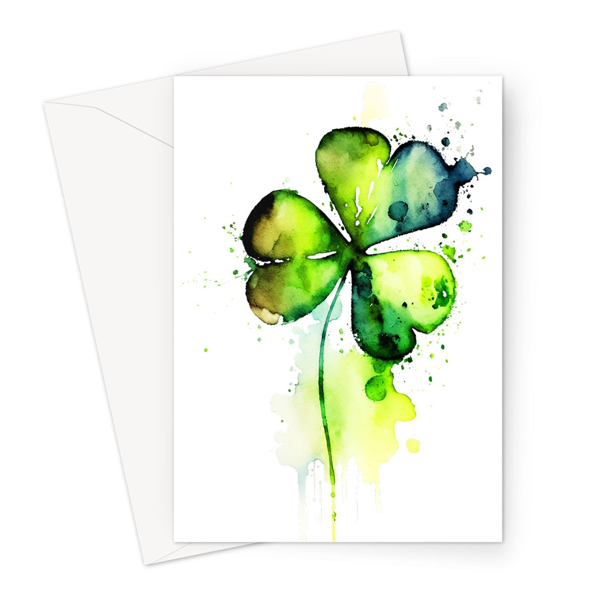 Watercolour Delightful Shamrock Greeting Card