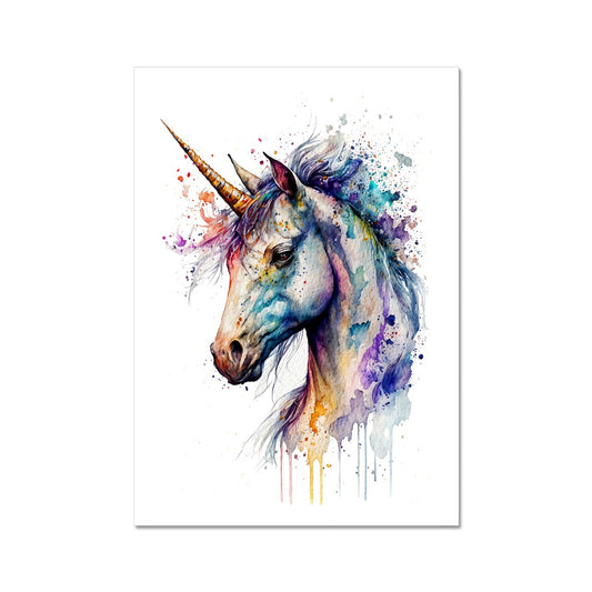 Watercolour Mystical Unicorn Painting Fine Art Print