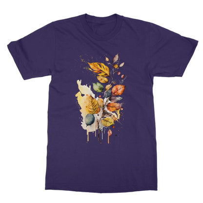 Watercolour Fall-inspired Autumn Leaves Painting Softstyle T-Shirt