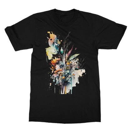 Watercolour Beautiful Abstract Flowers Painting Softstyle T-Shirt