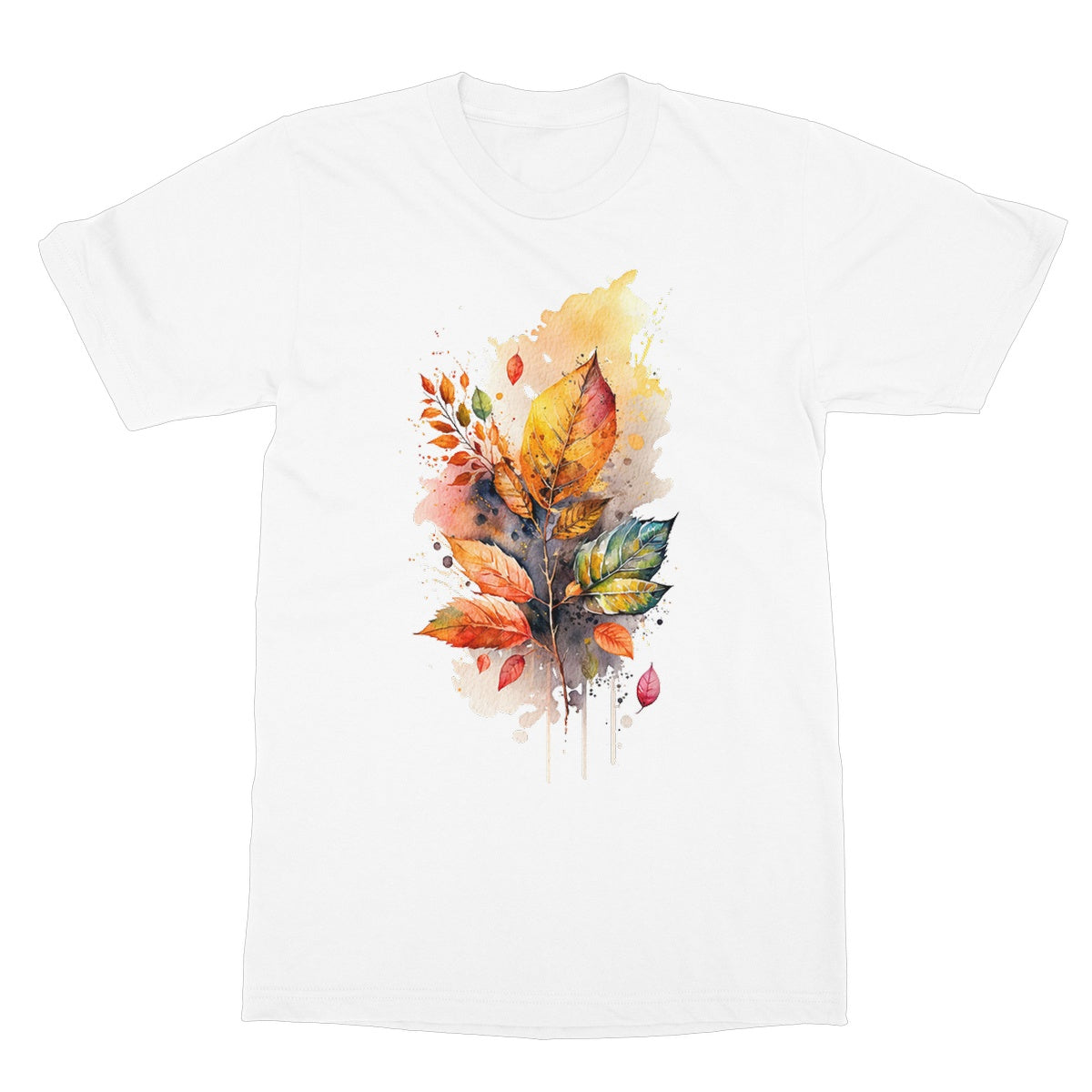 Watercolour Autumn Leaves Painting Softstyle T-Shirt