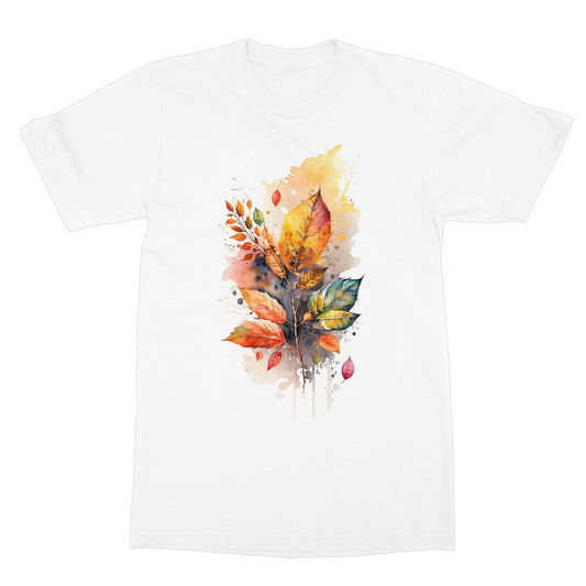 Watercolour Autumn Leaves Painting Softstyle T-Shirt