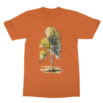 Watercolour Yellow Birch Tree Painting Softstyle T-Shirt