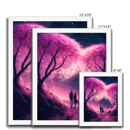 Romantic Enchanted Cherry Blossoms Budget Framed Poster