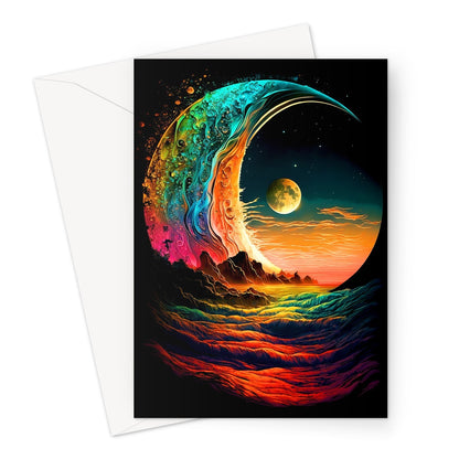 Whimsical Dreamy Moon Painting Greeting Card