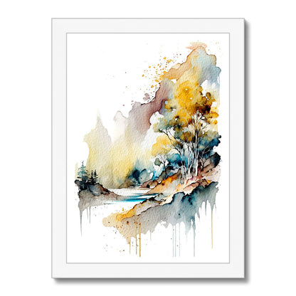 Watercolour Abstract Magical Landscape Painting Framed Print