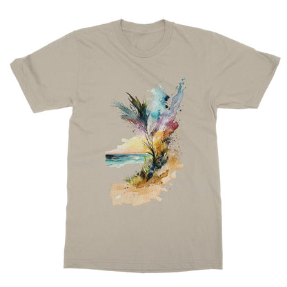 Watercolour Enchanting Abstract Beach Painting Softstyle T-Shirt