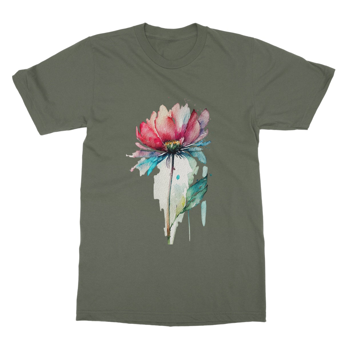 Watercolour Flower Simple Painting Softstyle T-Shirt