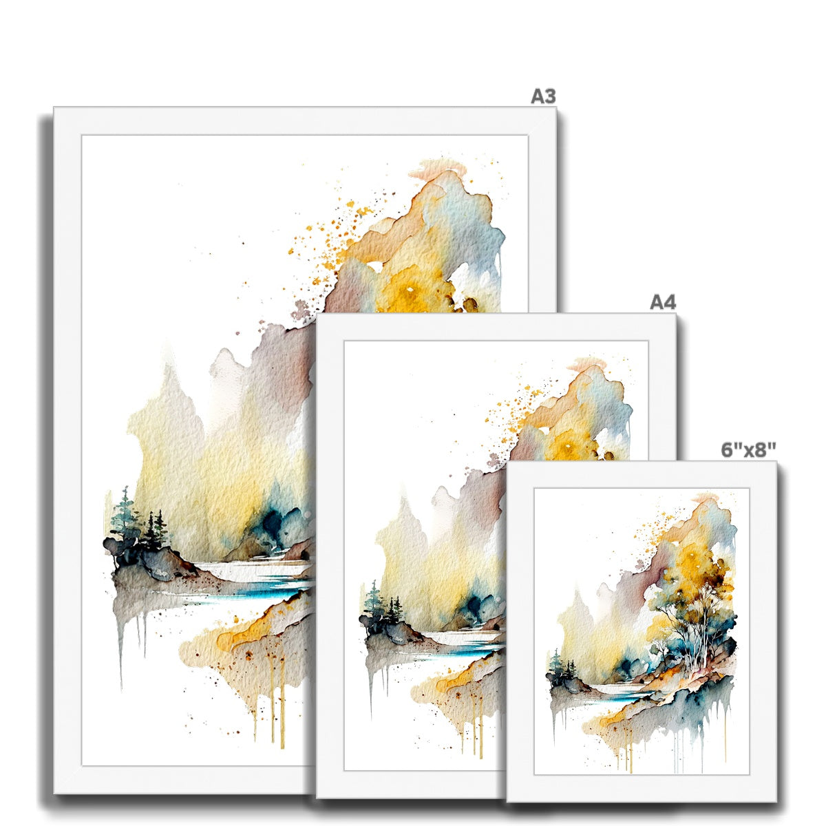 Watercolour Abstract Magical Landscape Painting Framed Print