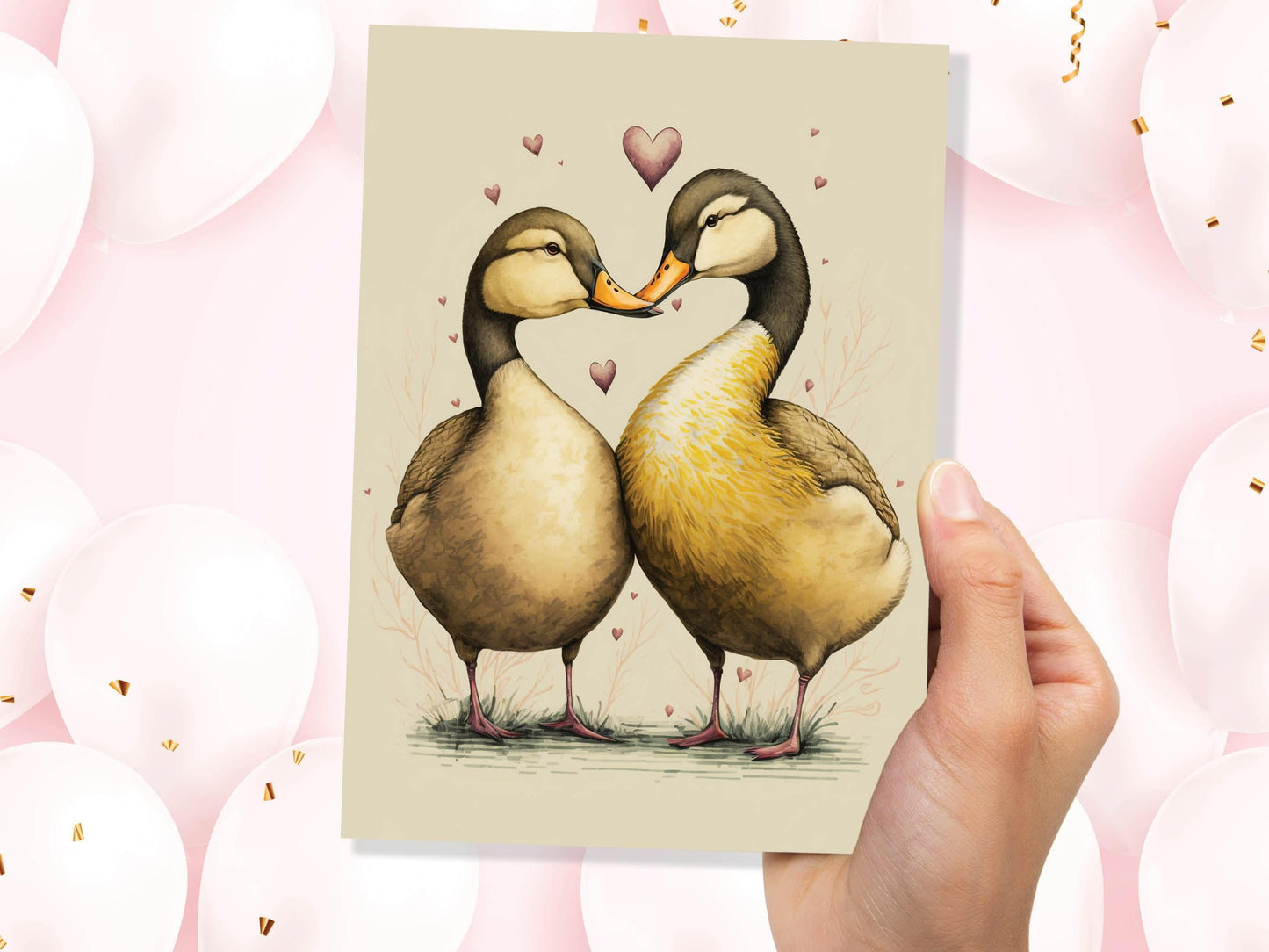 Cute Ducks in Love Greeting Card