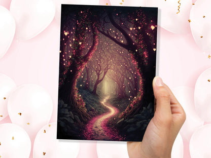 Magical Garden With Mystical Whimsical Lights Greeting Card