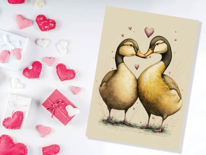 Cute Ducks in Love Greeting Card