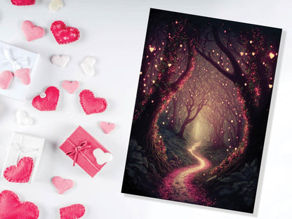 Magical Garden With Mystical Whimsical Lights Greeting Card