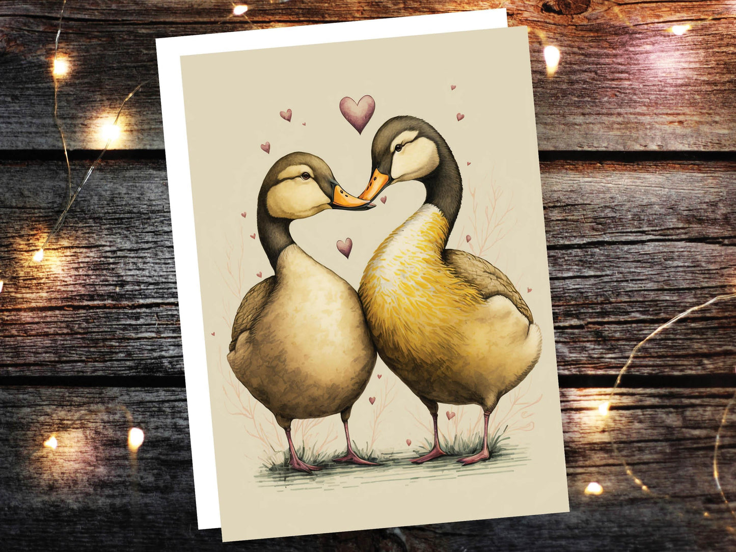 Cute Ducks in Love Greeting Card