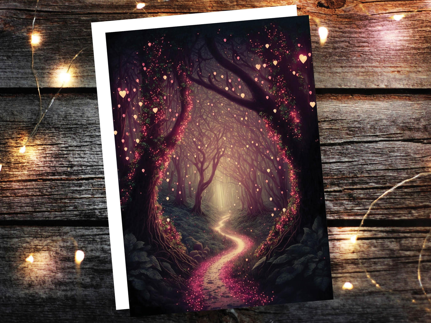 Magical Garden With Mystical Whimsical Lights Greeting Card