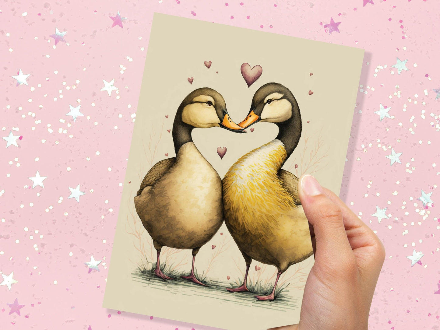 Cute Ducks in Love Greeting Card