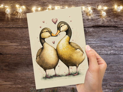 Cute Ducks in Love Greeting Card