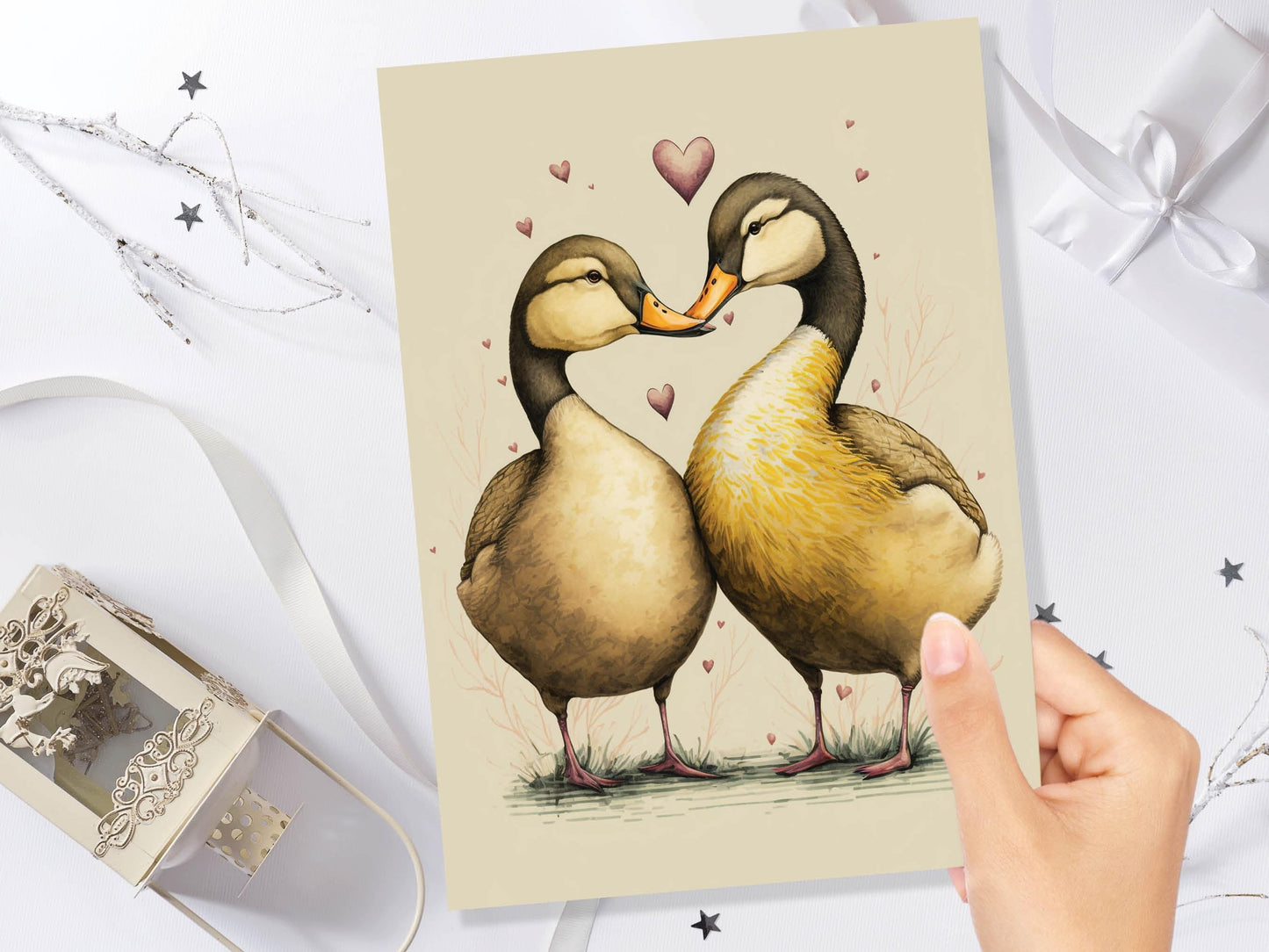 Cute Ducks in Love Greeting Card