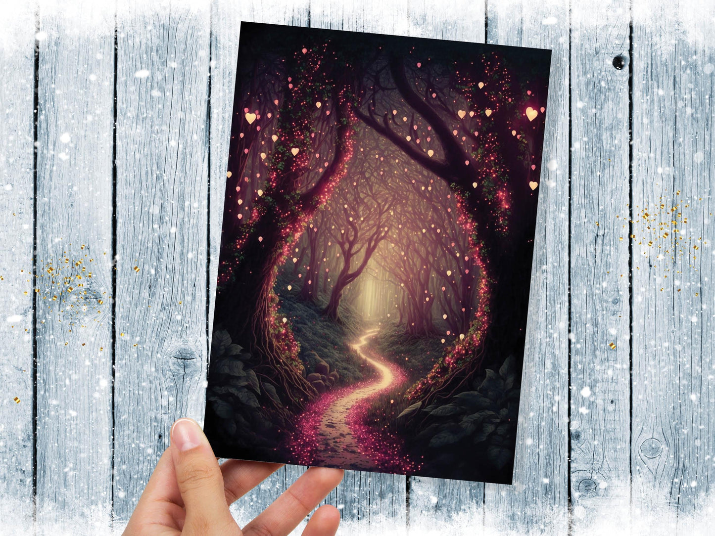 Magical Garden With Mystical Whimsical Lights Greeting Card