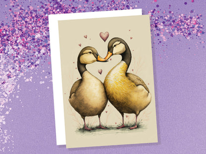 Cute Ducks in Love Greeting Card