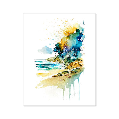 Watercolour Abstract Glamourous Beach Painting Fine Art Print