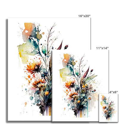 Watercolour Beautiful Abstract Flowers Painting Fine Art Print