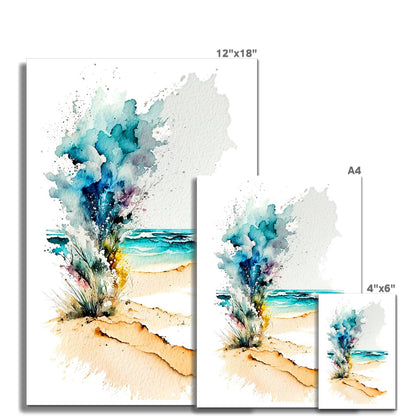 Watercolour Abstract Dazzling Beach Painting  Fine Art Print