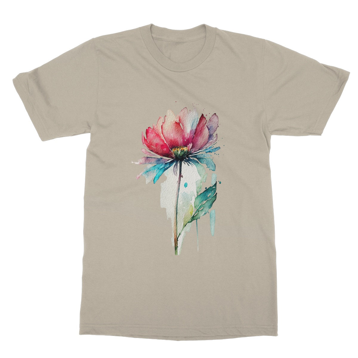 Watercolour Flower Simple Painting Softstyle T-Shirt