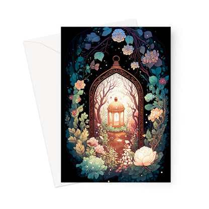 Floral Enchanting Garden Illustration Greeting Card