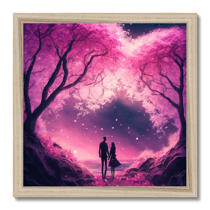 Romantic Enchanted Cherry Blossoms Budget Framed Poster