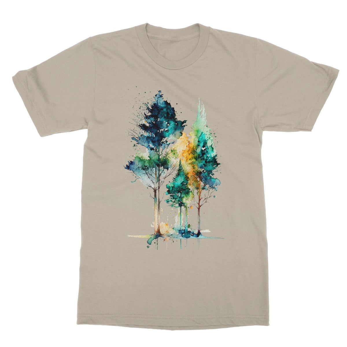 Watercolour Abstract Captivating Trees Painting Softstyle T-Shirt