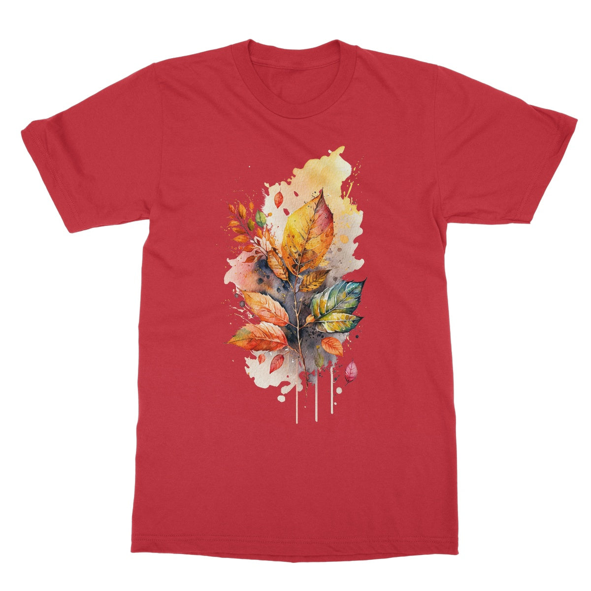 Watercolour Autumn Leaves Painting Softstyle T-Shirt