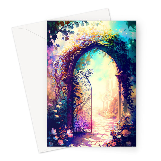 Pastel Magical Garden Painting Greeting Card