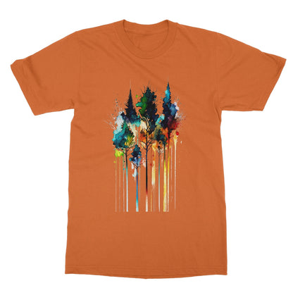 Watercolour Abstract Colourful Trees Painting Softstyle T-Shirt