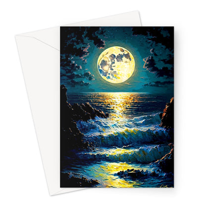 Moon Over Water Greeting Card