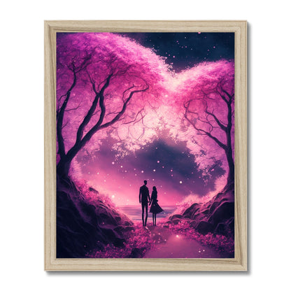 Romantic Enchanted Cherry Blossoms Budget Framed Poster