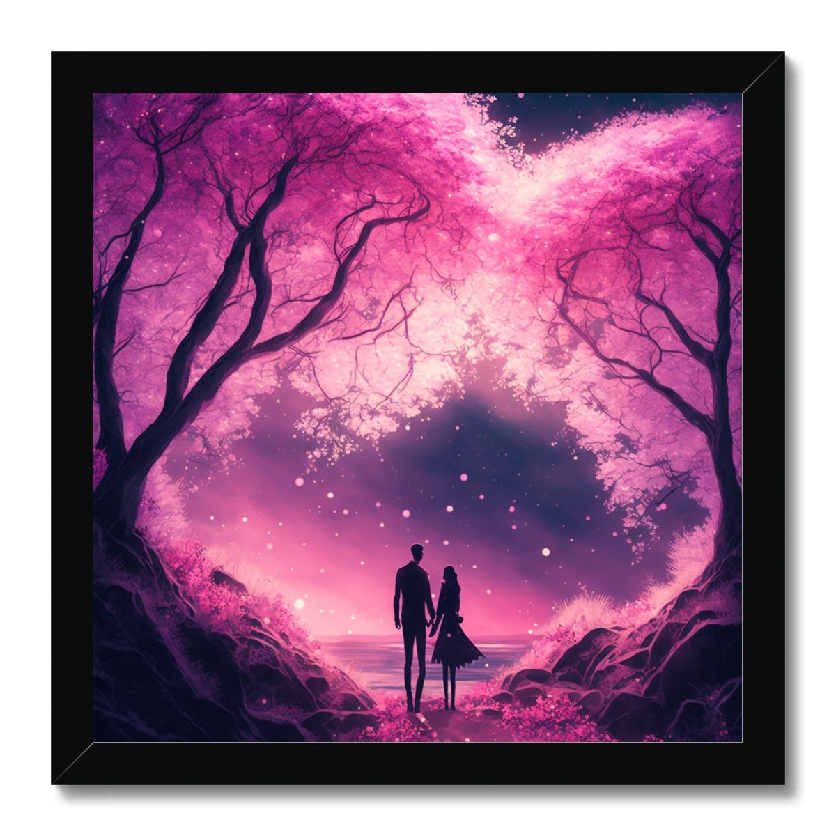 Romantic Enchanted Cherry Blossoms Budget Framed Poster