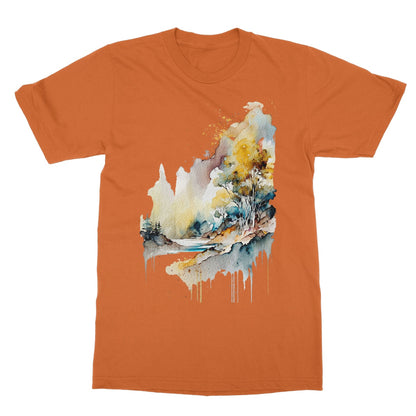 Watercolour Abstract Magical Landscape Painting Softstyle T-Shirt