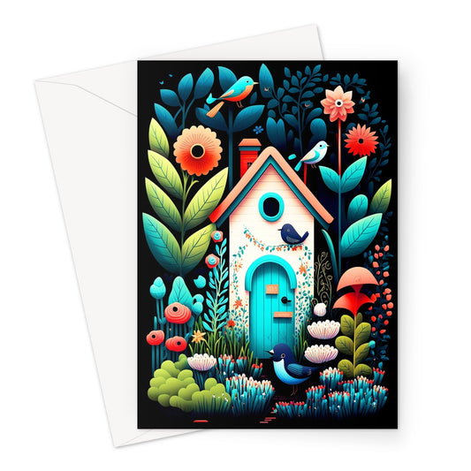 Whimsical Elegant House Illustration Greeting Card