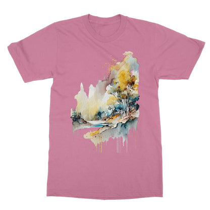 Watercolour Abstract Magical Landscape Painting Softstyle T-Shirt