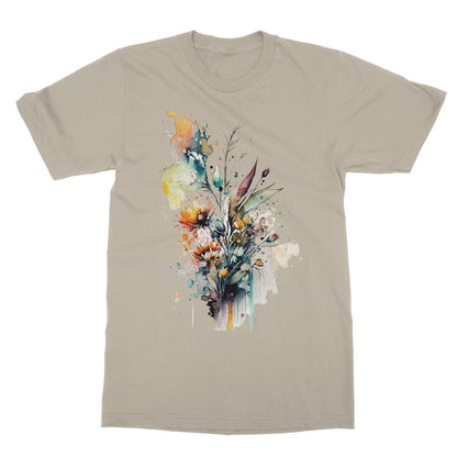 Watercolour Beautiful Abstract Flowers Painting Softstyle T-Shirt