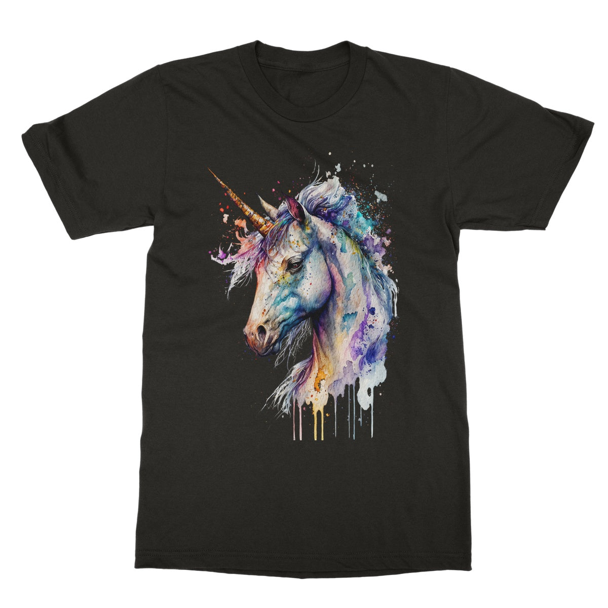 Watercolour Mystical Unicorn Painting Softstyle T-Shirt