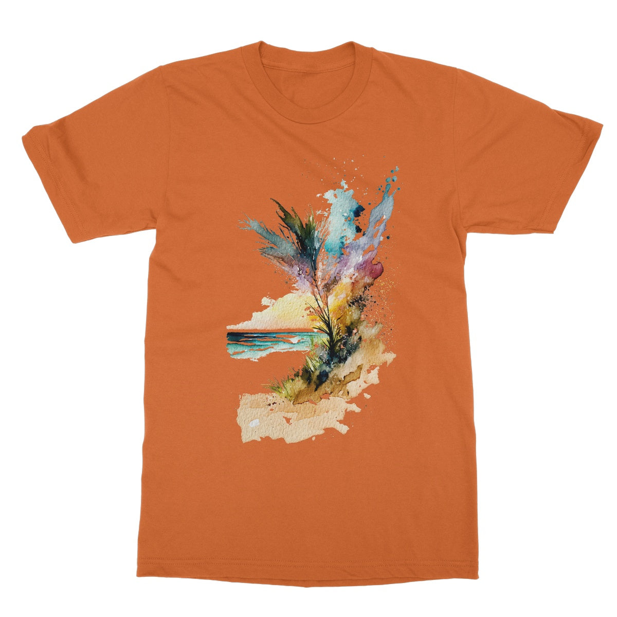 Watercolour Enchanting Abstract Beach Painting Softstyle T-Shirt