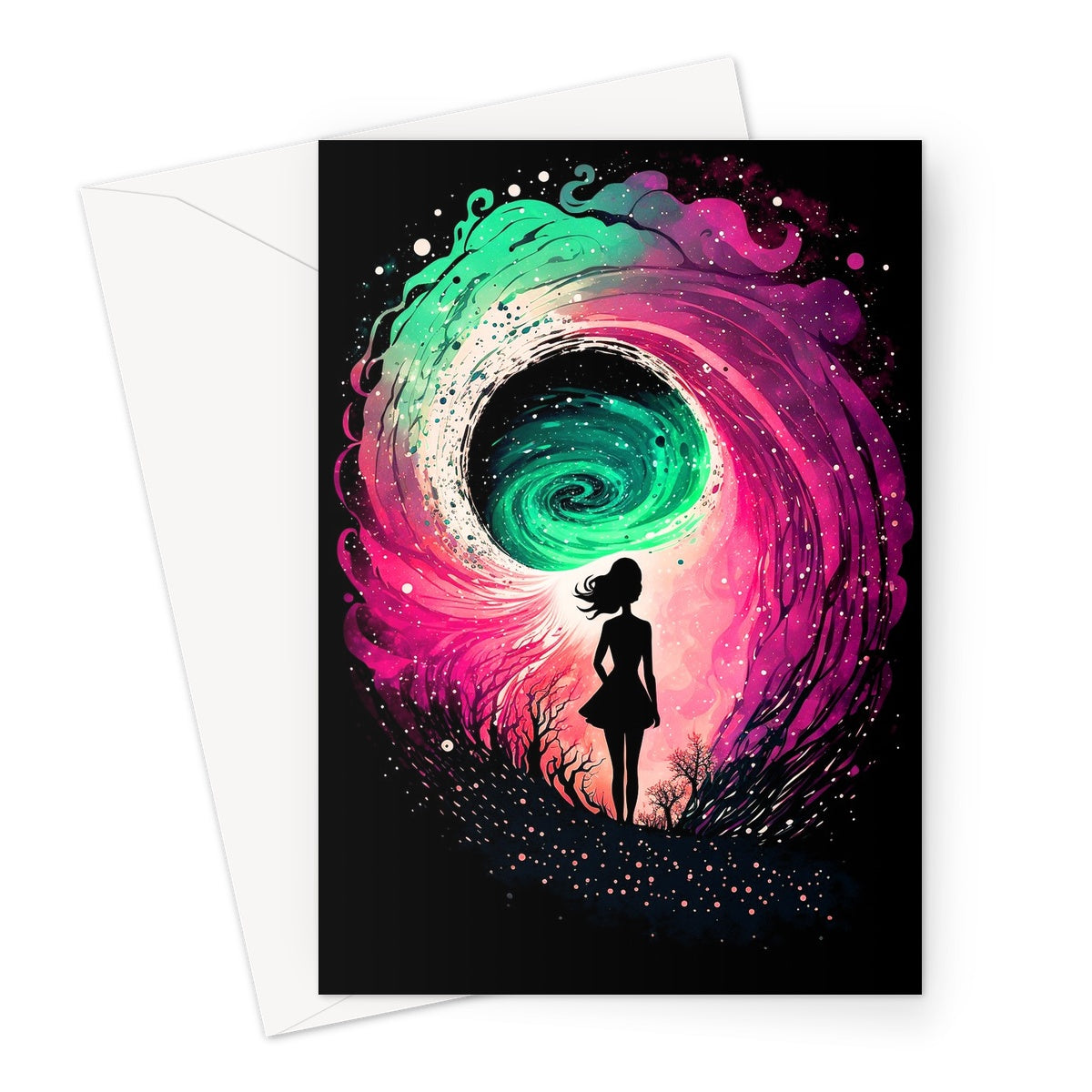 Whimsical Galaxy Illustration Greeting Card