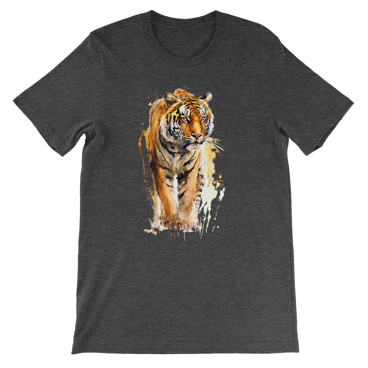 Watercolour Strong Tiger Painting Unisex Short Sleeve T-Shirt