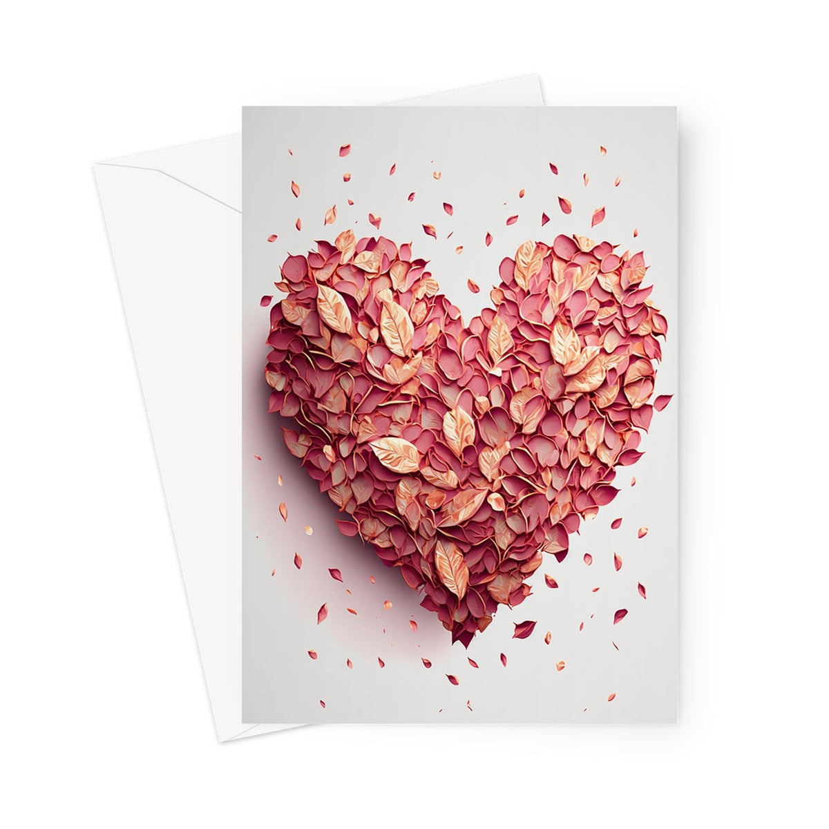 Pink Valentines Heart Card Greeting Card