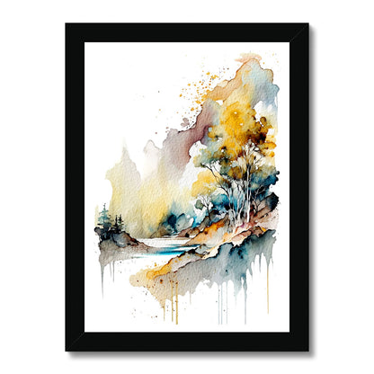 Watercolour Abstract Magical Landscape Painting Framed Print