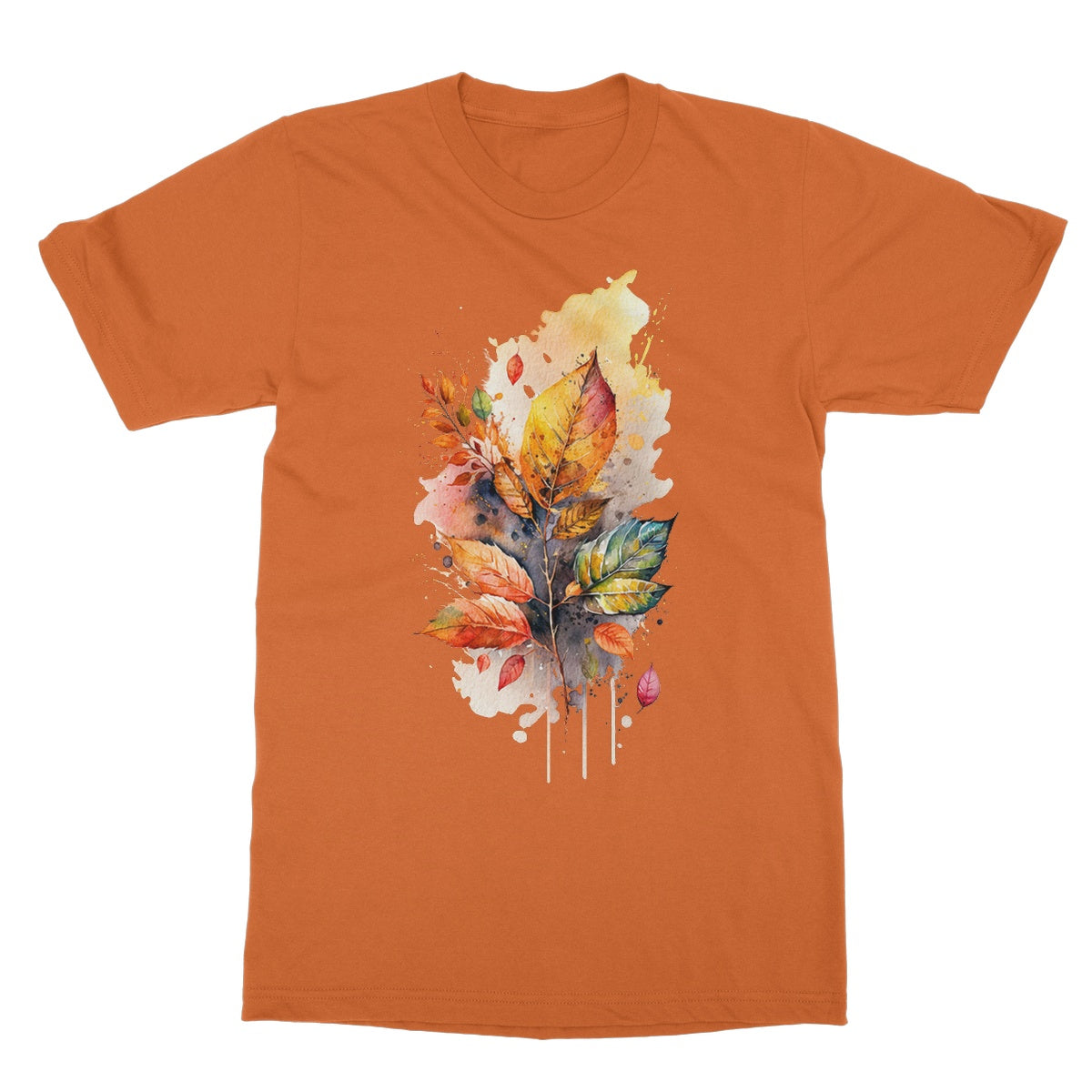 Watercolour Autumn Leaves Painting Softstyle T-Shirt