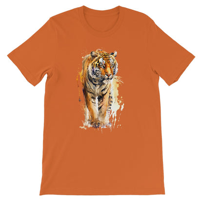 Watercolour Strong Tiger Painting Unisex Short Sleeve T-Shirt