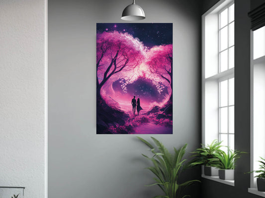 Romantic Enchanted Cherry Blossoms Wall Art Poster